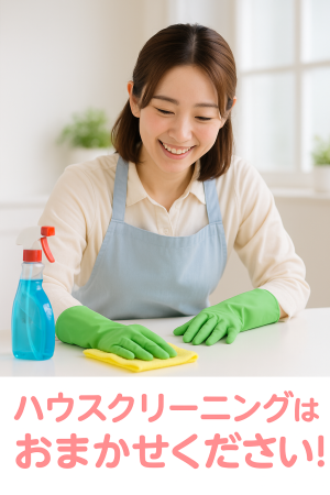ハウスクリーニングはおまかせください！