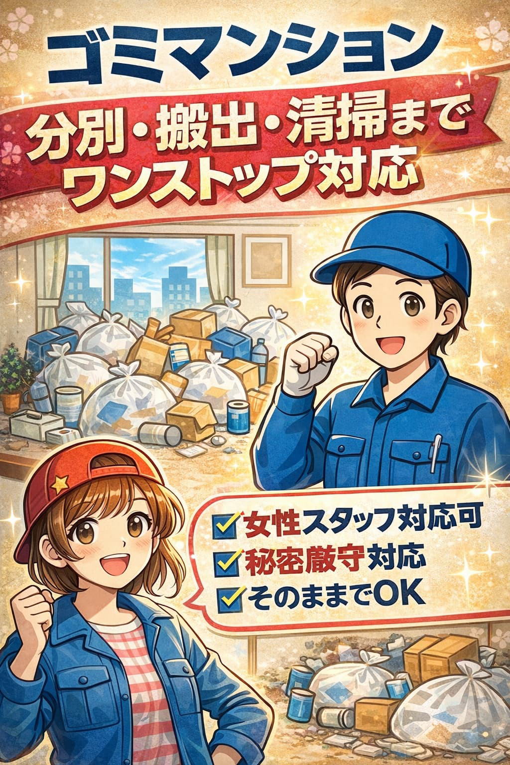 ゴミマンション片付け中