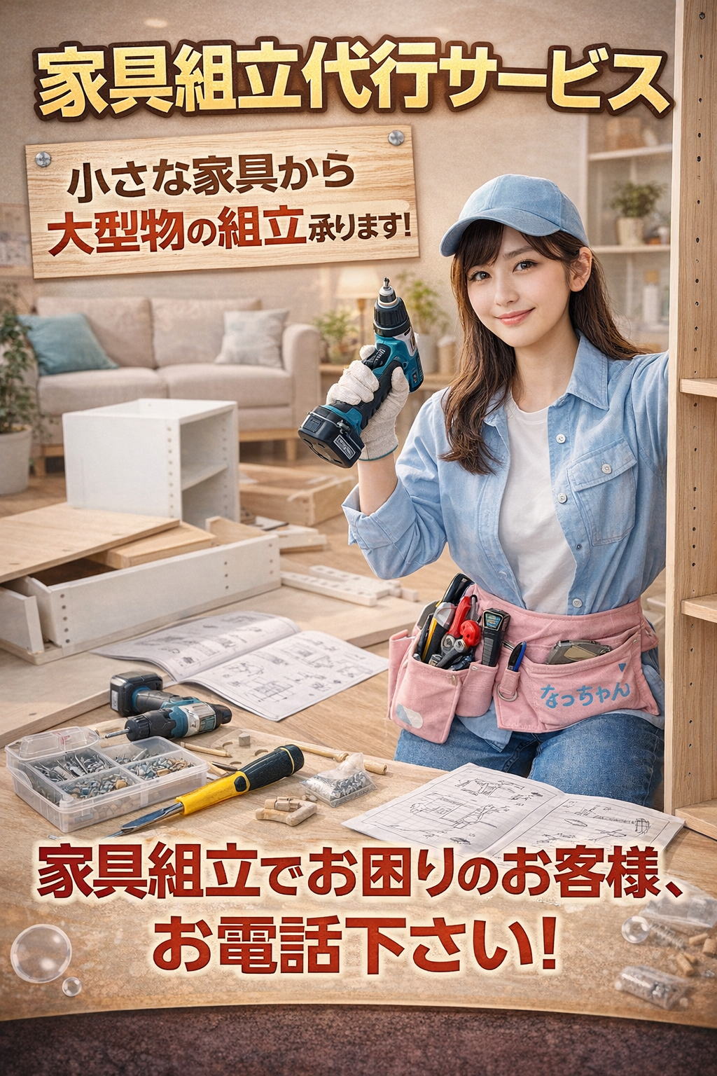 家具の組み立てサービス　横浜　便利屋なっちゃん