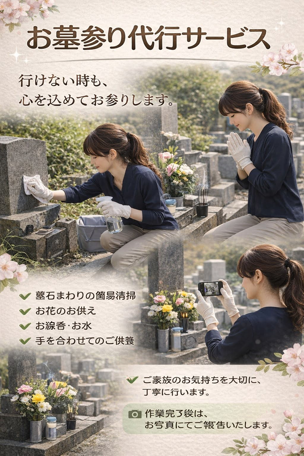 横浜市　泉区　瀬谷区　墓参り・お墓のお掃除　便利屋なっちゃん