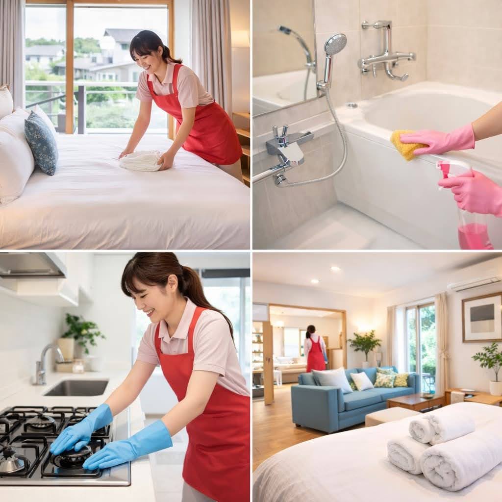 横浜市 民泊クリーニング ベッドメイク作業